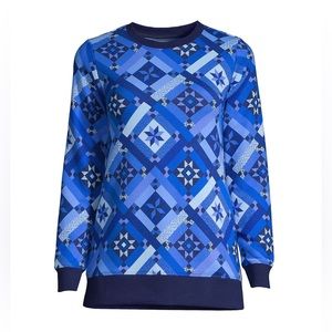 Lands’ End Sweatshirt Tunic - Serious Sweats Crewneck Long Sleeve Size L (14-16)